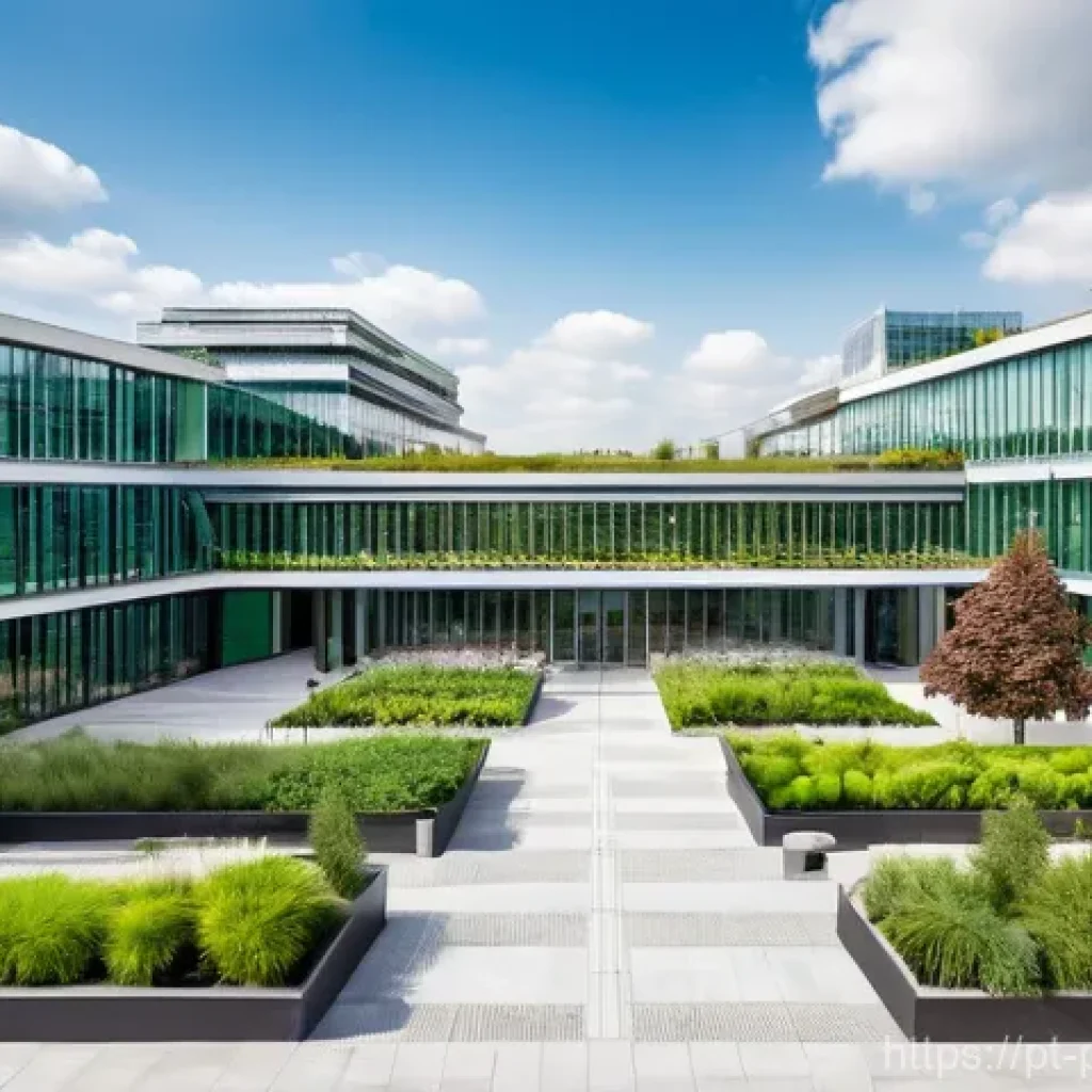 폴란드의 대표적인 도서관 - **Prompt 1: Modern Library with Rooftop Garden**
A wide-angle shot capturing the stunning modern...