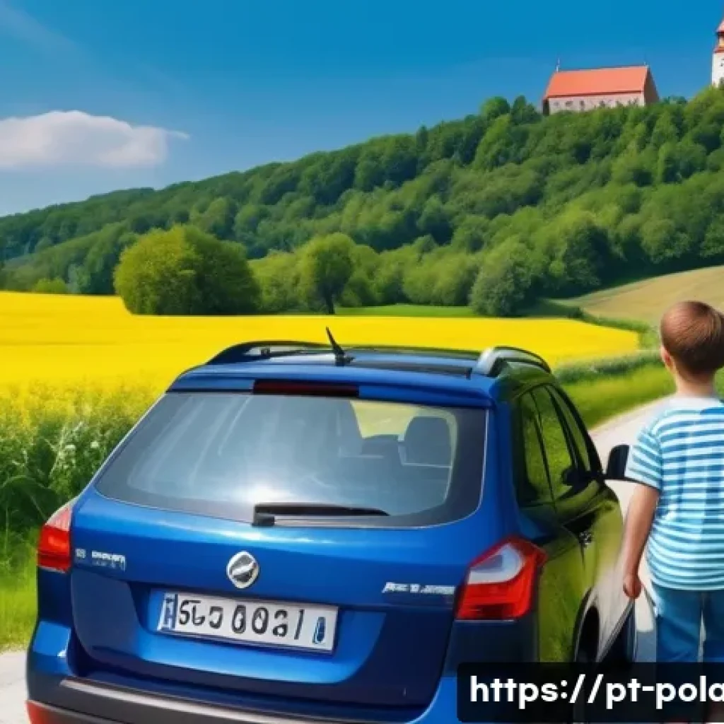 폴란드 렌터카 이용법 - **Prompt: "A cinematic, wide-angle shot capturing the pure joy and freedom of a family road trip thr...