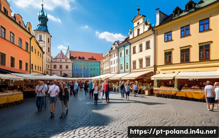 폴란드의 관광 산업 성장 - A vibrant street scene in Krakow’s historic city center during the annual Jazz Festival, showcasing ...