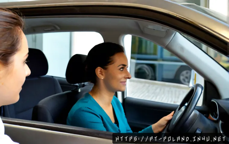폴란드에서 운전면허 교환 - Photorealistic scene of a Portuguese-speaking adult exchanging a foreign driving licence at a modern...